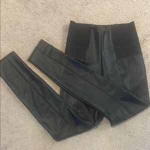 Guess Black Faux Leather Leggings